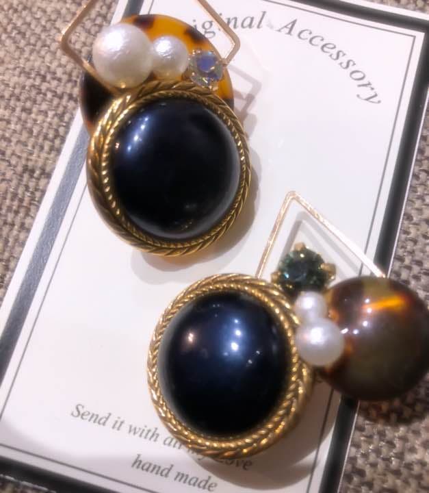 078☻ハンドメイド*アンティーク レトロ パール クリップ イヤリング