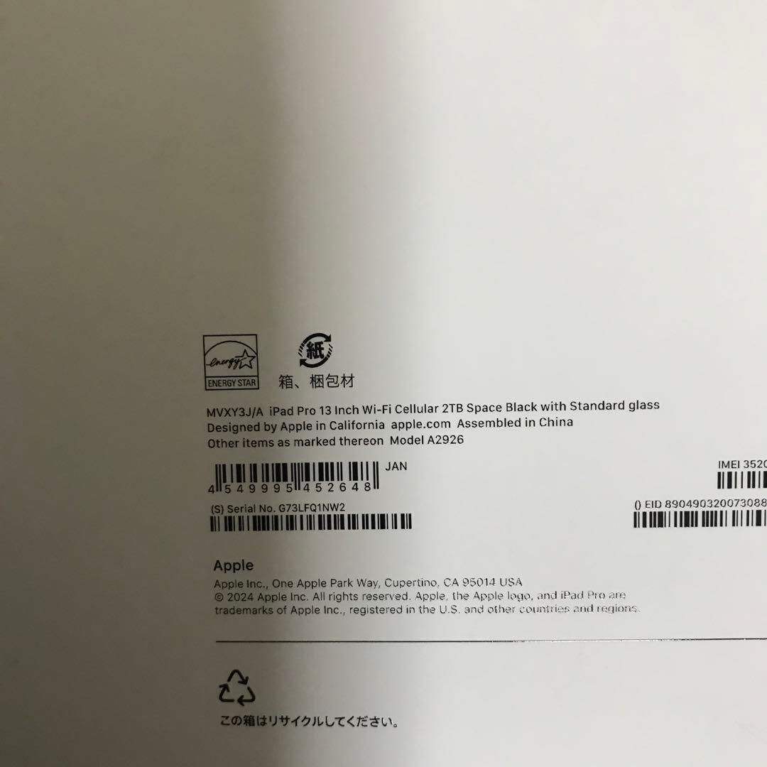 iPad Pro 13インチsimフリー　2TB