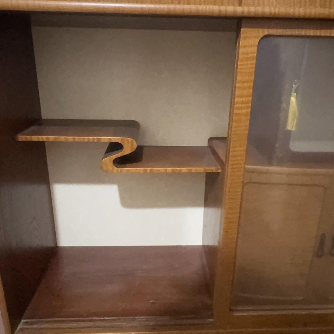 和家具 茶箪笥 飾り棚 昭和レトロ アンティーク 杢目