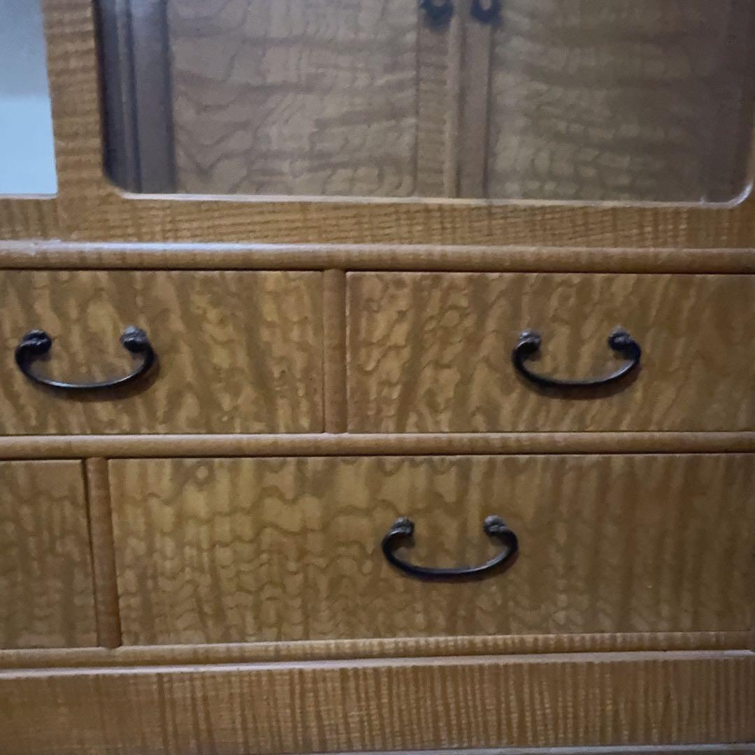 和家具 茶箪笥 飾り棚 昭和レトロ アンティーク 杢目