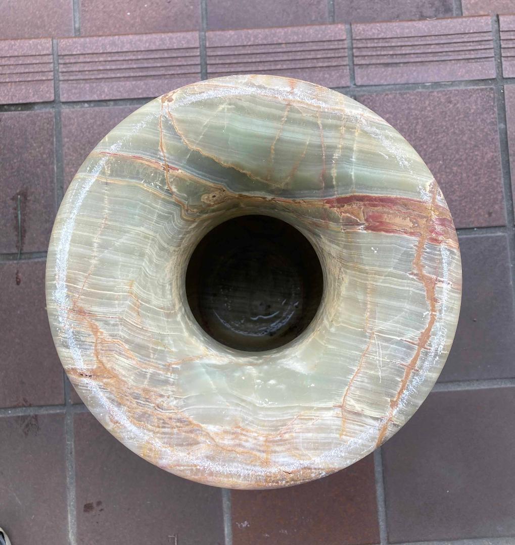 特大 大理石の壺　オニキス　花瓶 花器 飾り壺　高さ56㎝