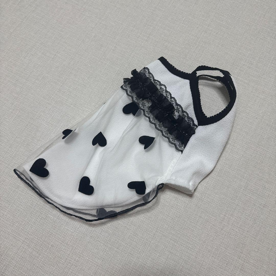 ハンドメイド犬服　ハート柄　キャミワンピース