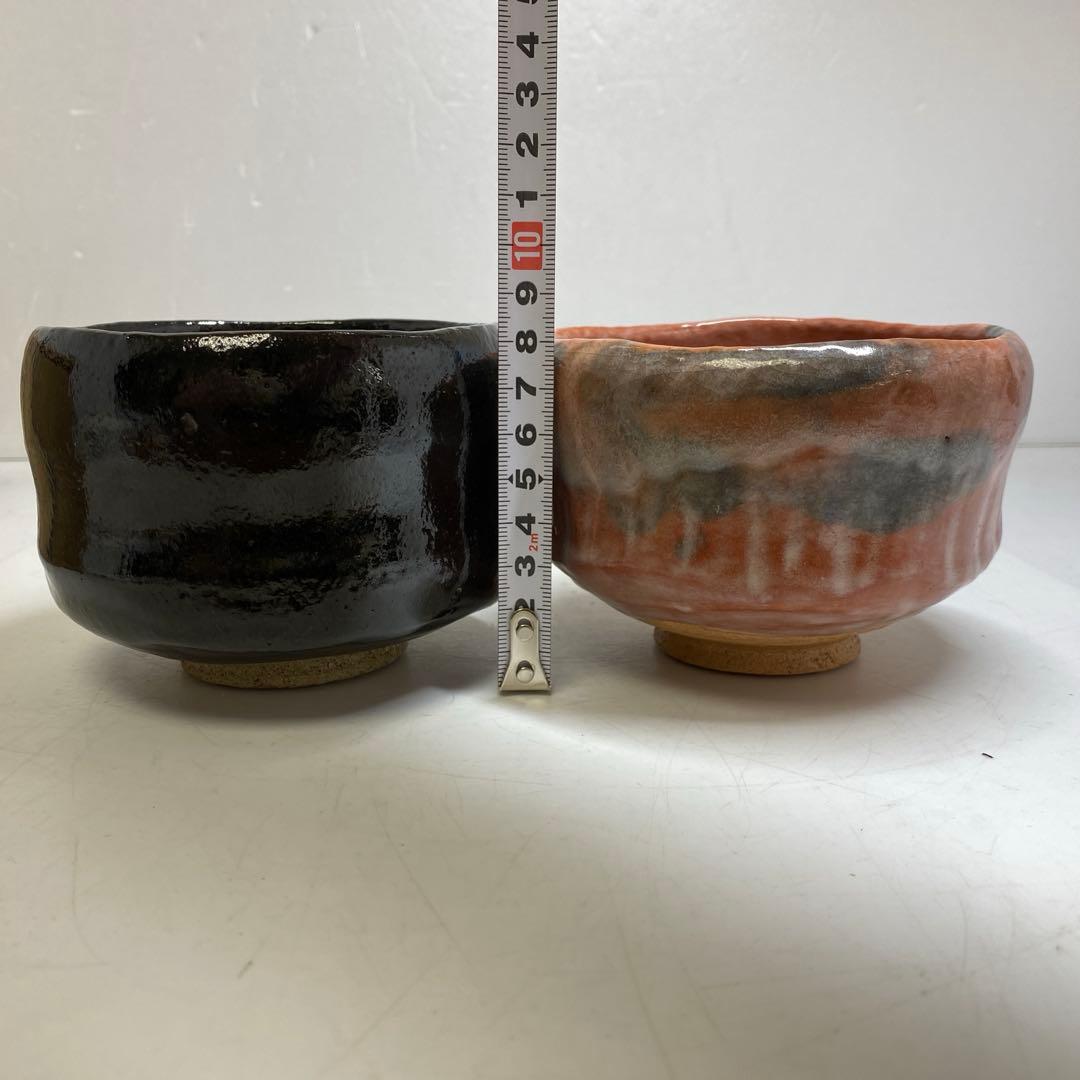 専用☆茶3 佐々木昭楽　赤茶碗　黒茶碗　一双 共箱 東S8-0325③