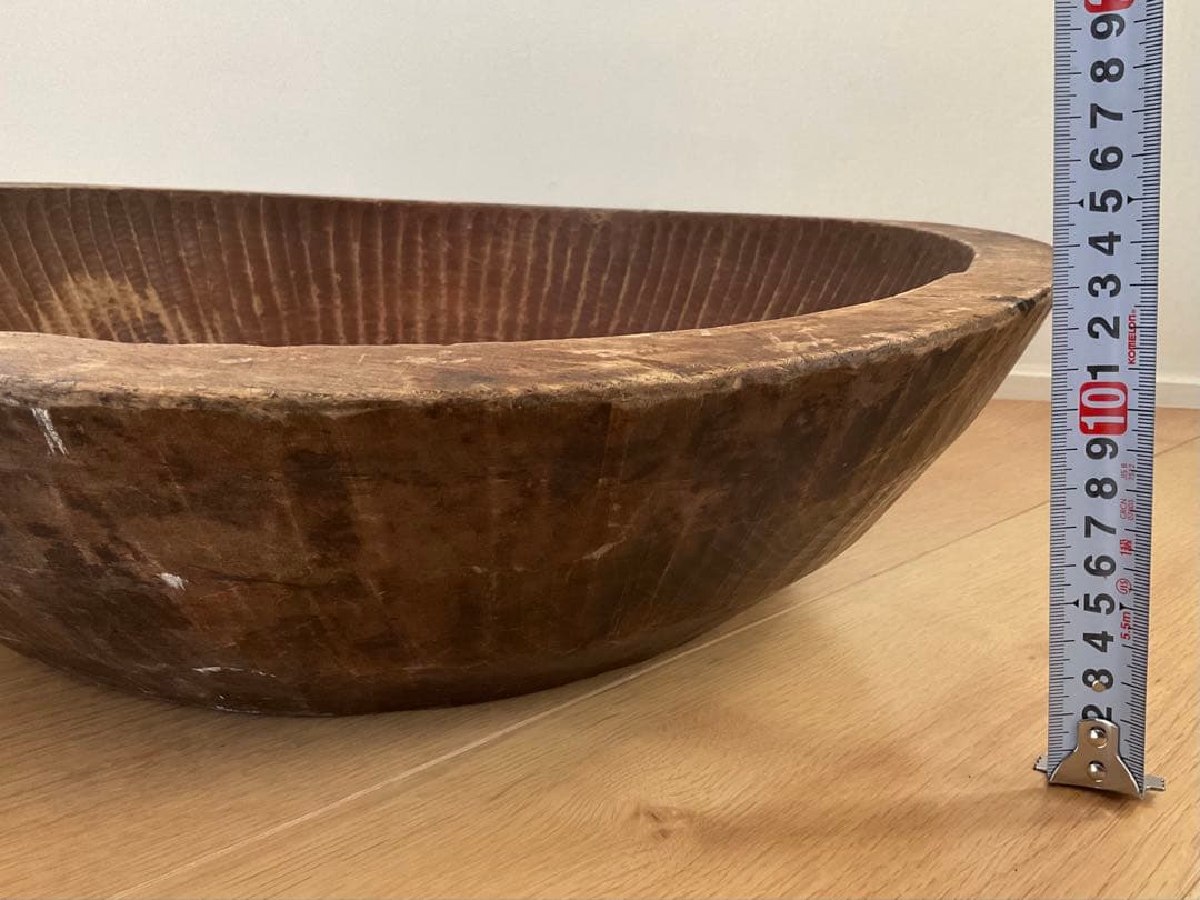 こね鉢　木彫　民藝　藤原盆　外径約48cm