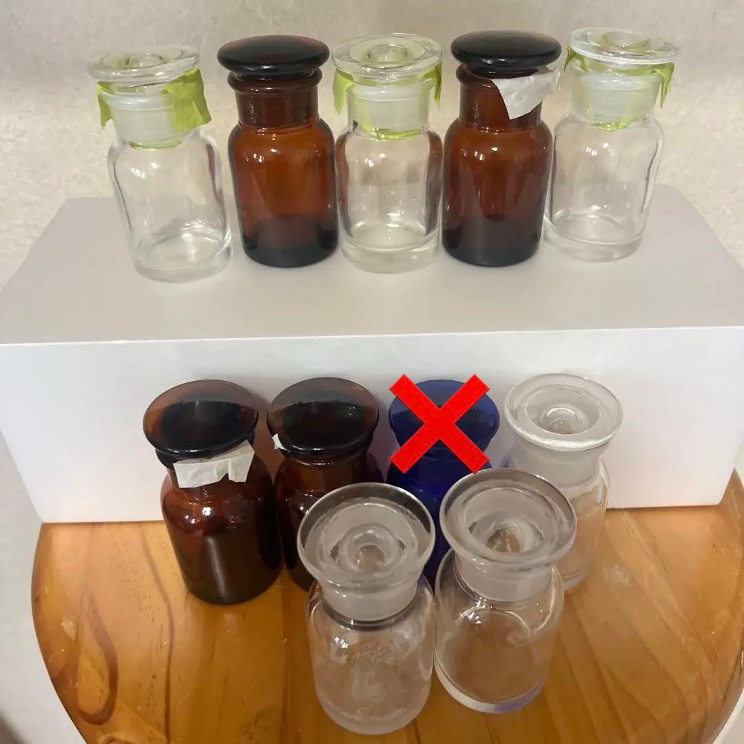 ◆未使用品◆ 昭和レトロ　アンティーク　薬瓶セット10点セット 保存瓶　ガラス