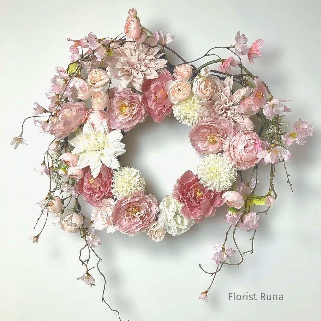 『 流華麗桜』 桜のハート型リース　ラスト❗️