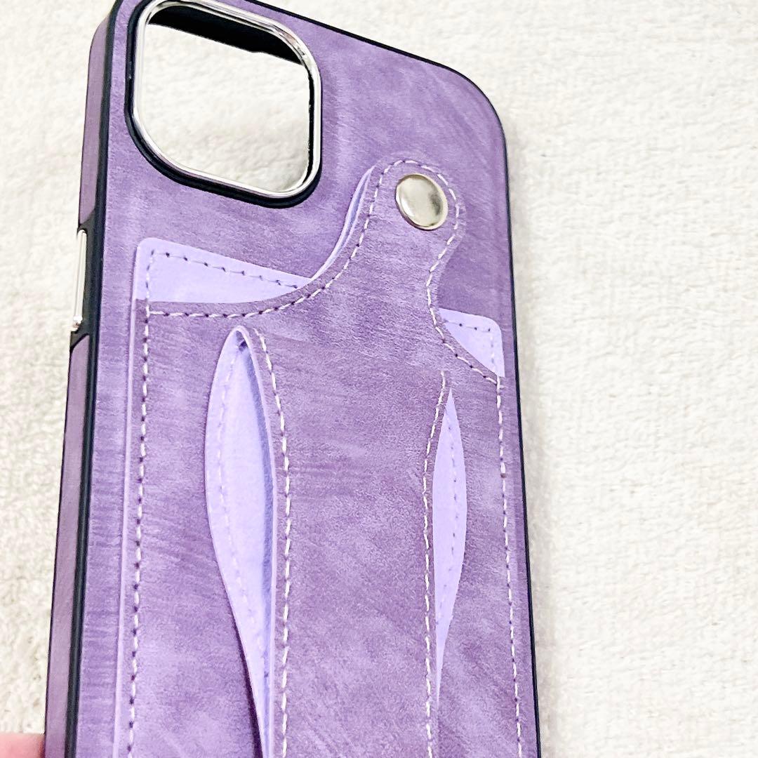 iPhone 13/14 ケース スタンド カード収納 スマホリング カバー
