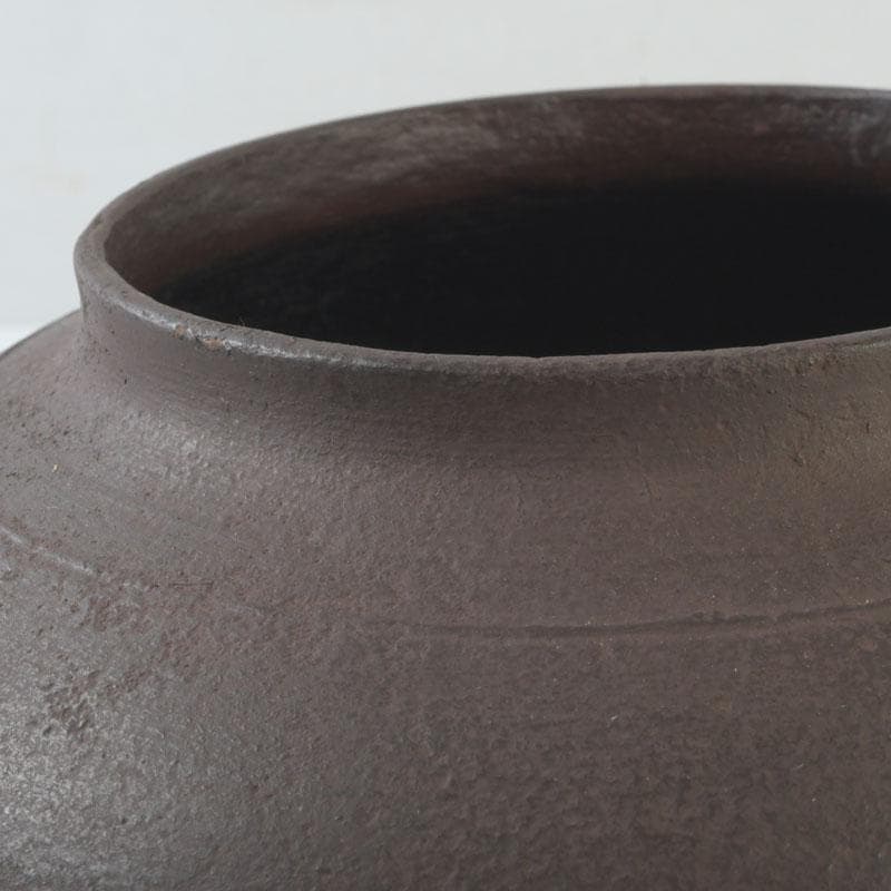 茶道具　釜師　畠春斎作　繰口尾垂　雪花文釜　共布共箱　V　9912A