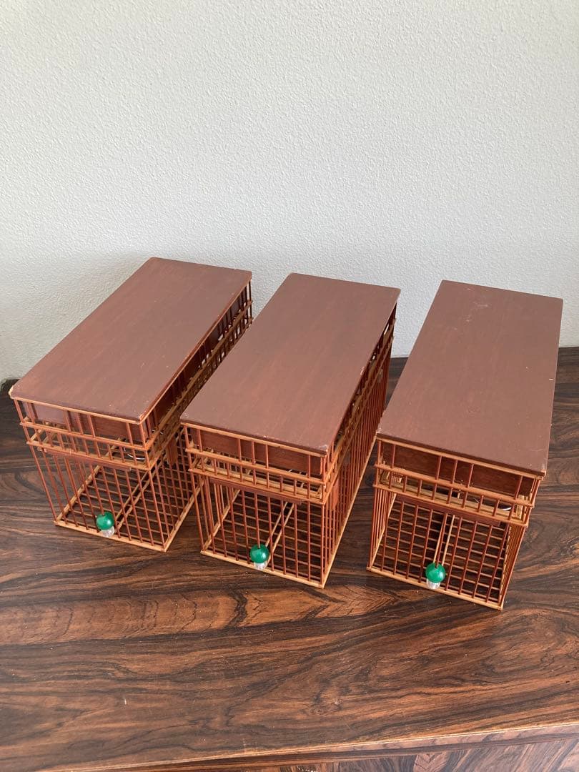 新品未使用品　竹細工　メジロ籠　6個　屋久杉使用の寝かせ箱セット