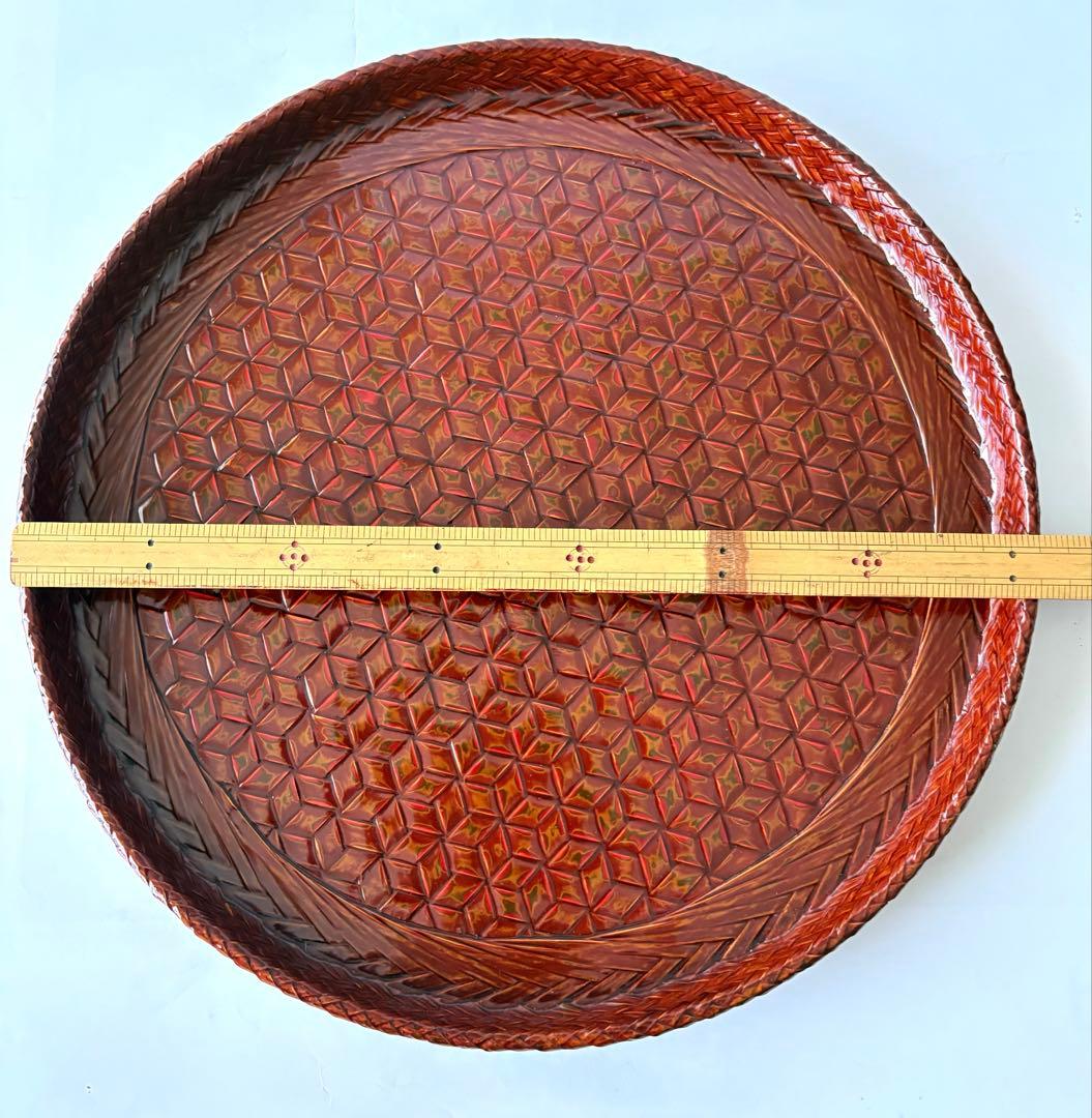 藍胎漆器　お盆　36cmから27cm 4枚セット