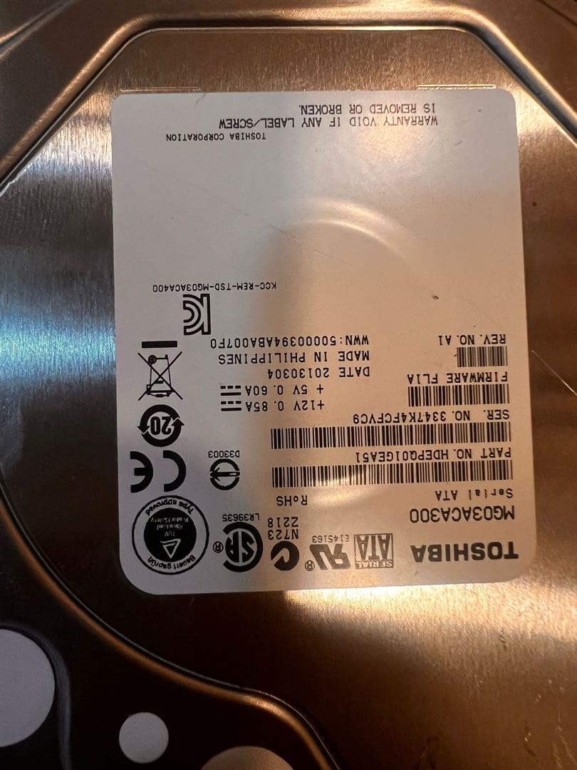 Toshiba 3TB HDD 現状品