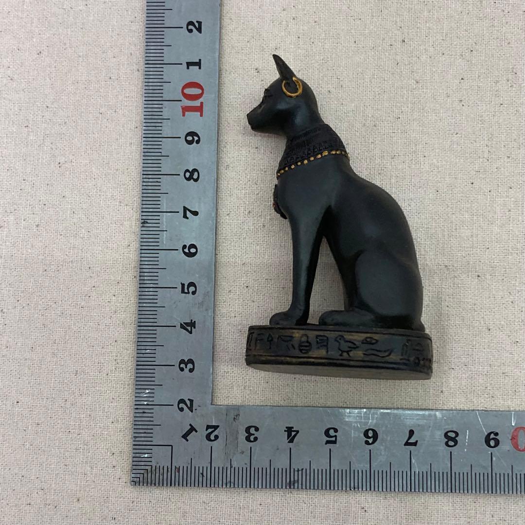 【希少】エジプト　バステト神　古代エジプト　猫型の女神　置物　フィギュア　黒猫