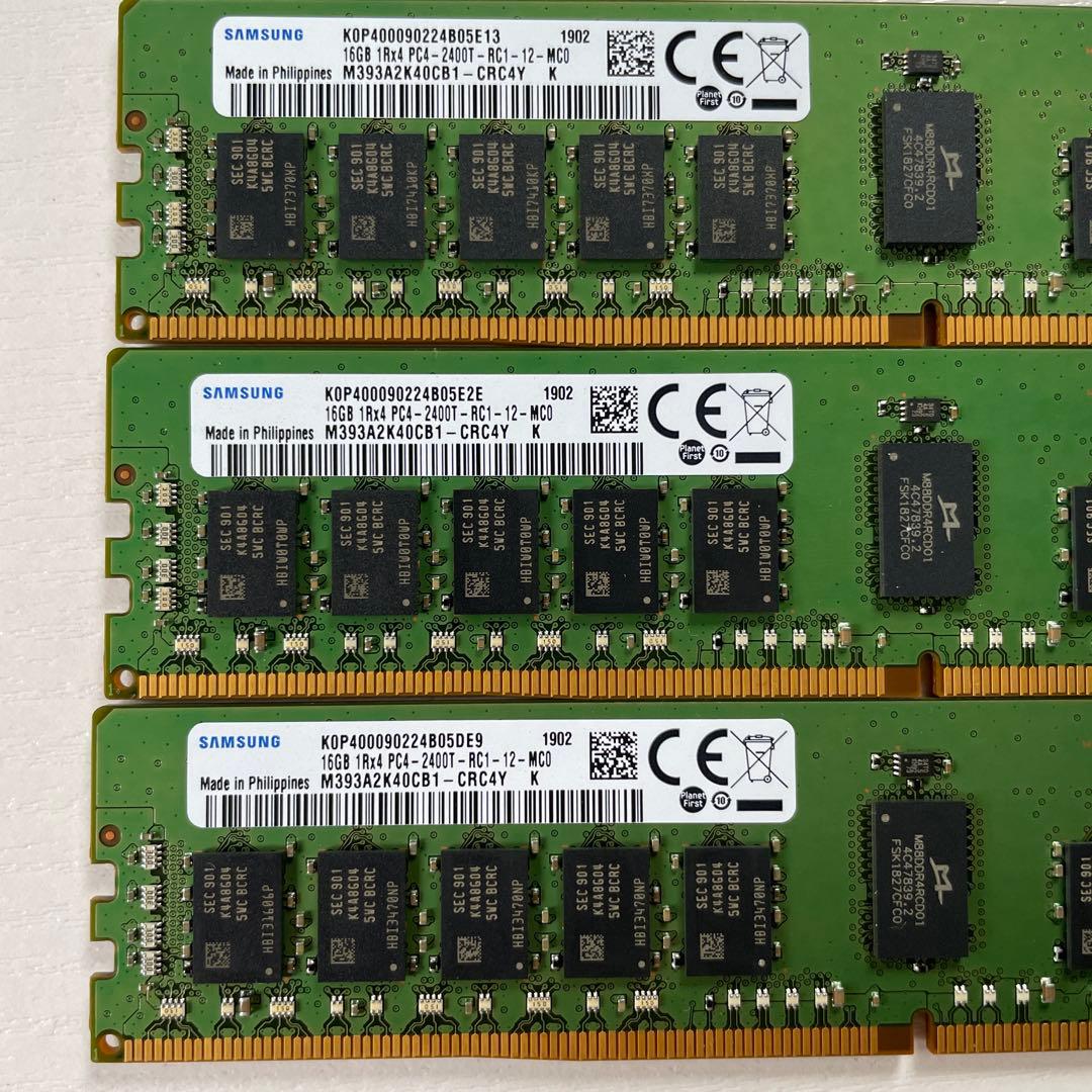 16GB ×5枚 DDR4 ECC メモリ PC4-2400T