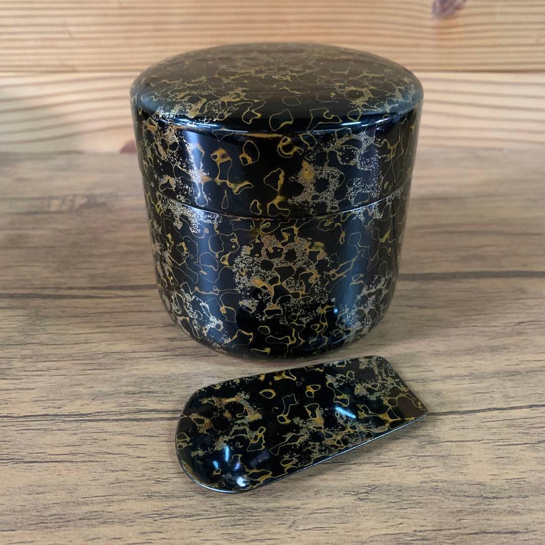 津軽塗　茶道具　唐塗　茶櫃　茶器　茶托　茶筒　セット