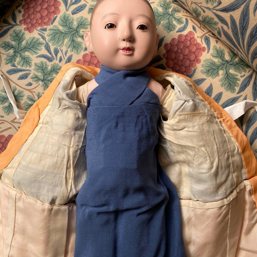 市松人形 青色和服