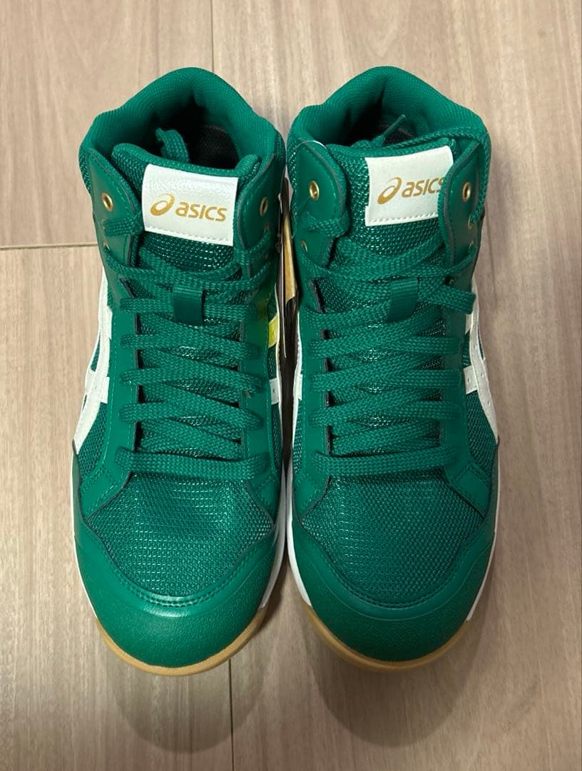 【新品未使用】asicsアシックス ウィンジョブ ハイカット 安全靴 緑色白色