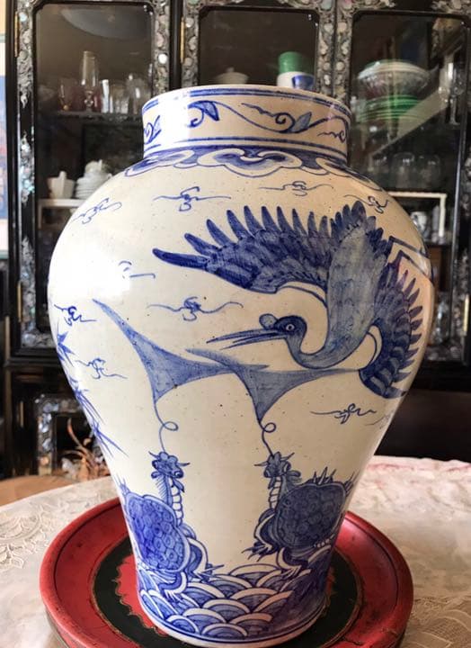 李朝染付大壺