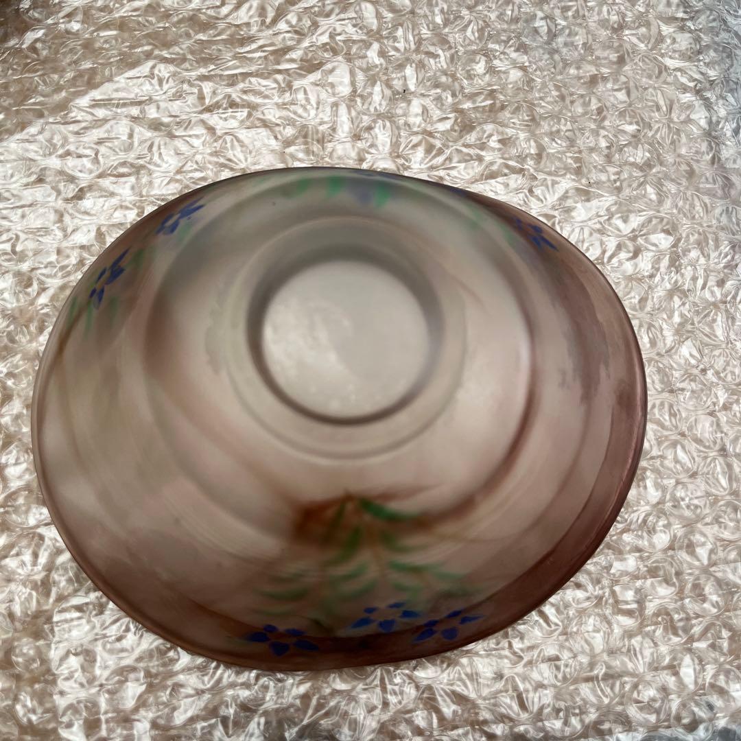 25抹茶茶碗　義山茶碗　桔梗　長寿作　耐熱ガラス