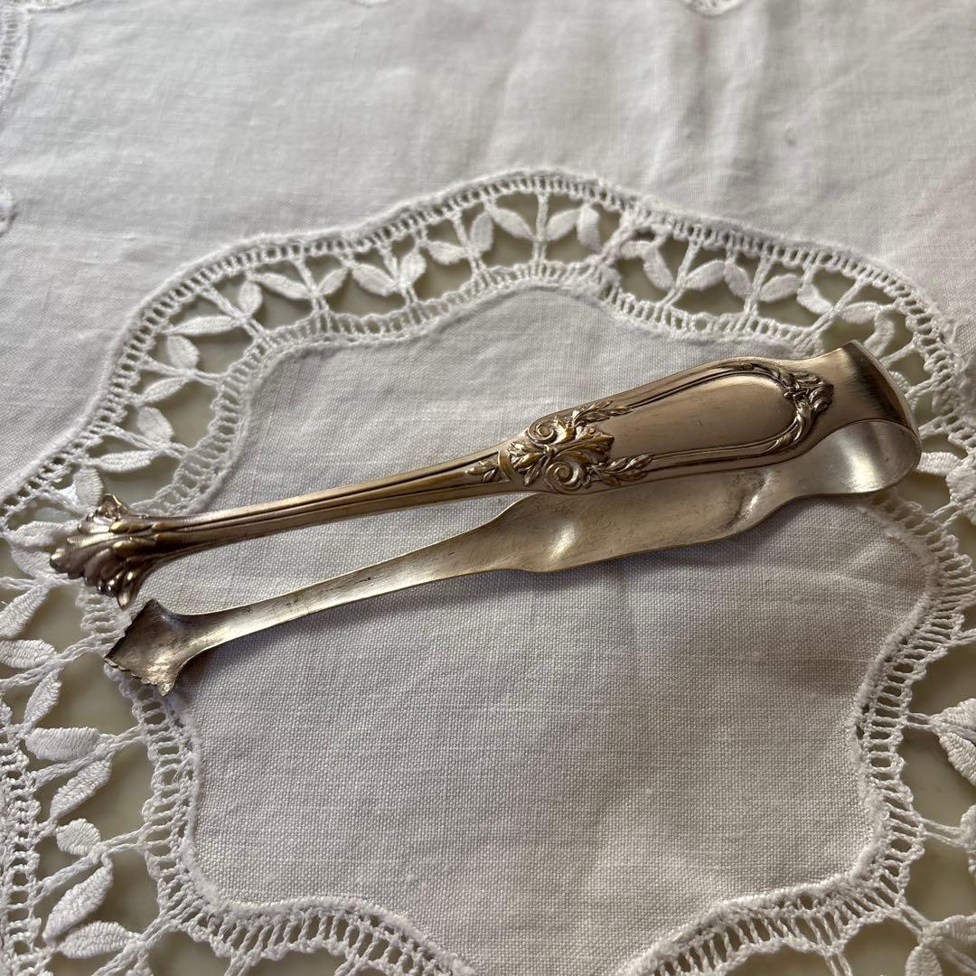 フランス　アンティーク　ヴィンテージ　シルバープレート　シュガートング