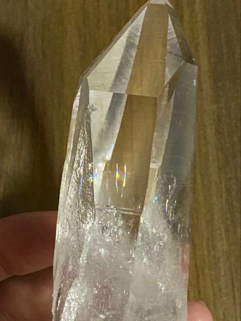 天然石　コロンビア　レムリアン　原石　ポイント　アイリス　虹多数　水晶　クォーツ