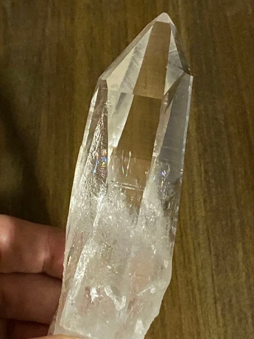 天然石　コロンビア　レムリアン　原石　ポイント　アイリス　虹多数　水晶　クォーツ