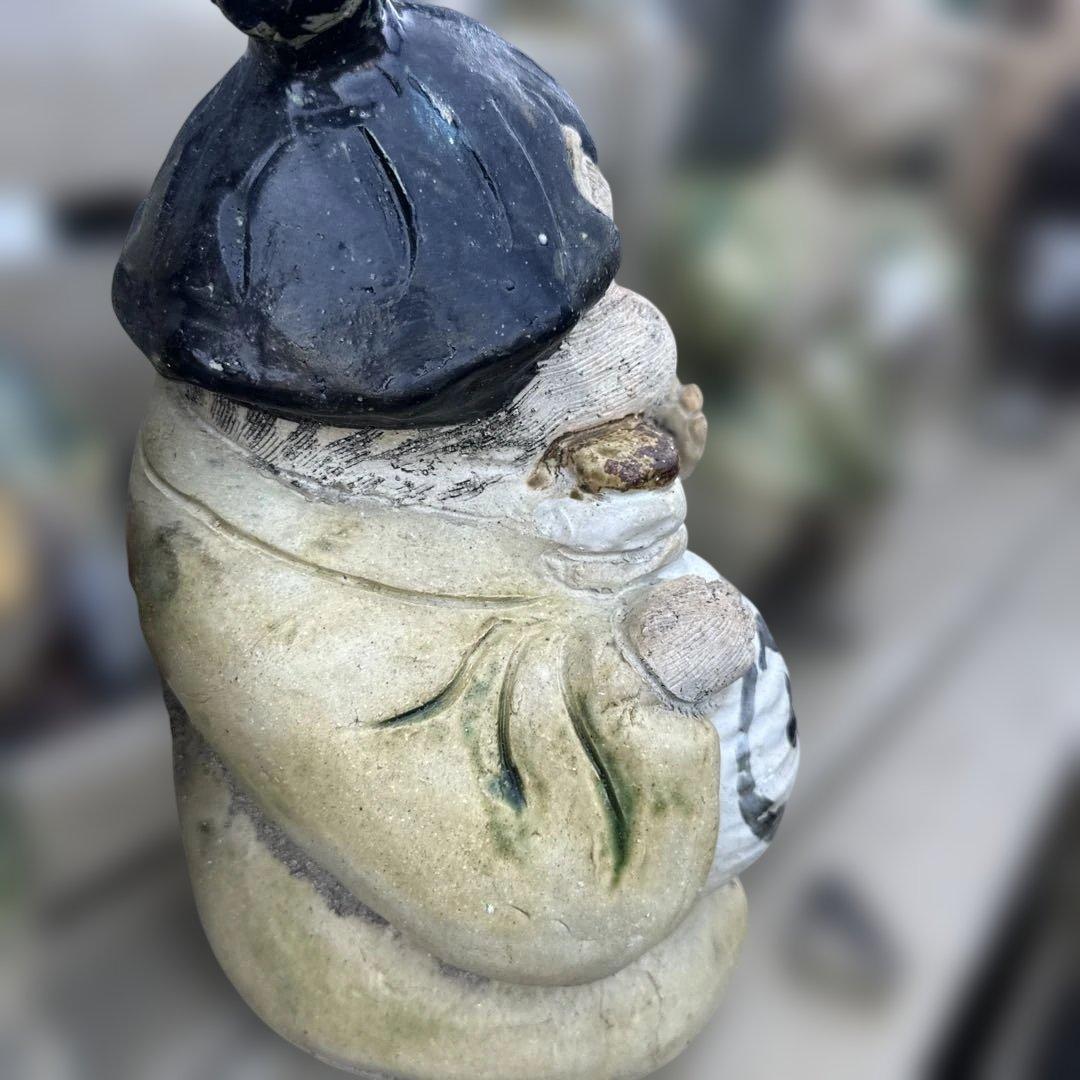 ヴィンテージ信楽焼たぬき　たぬ吉さん 　陶器製 酒瓶を持つ人形