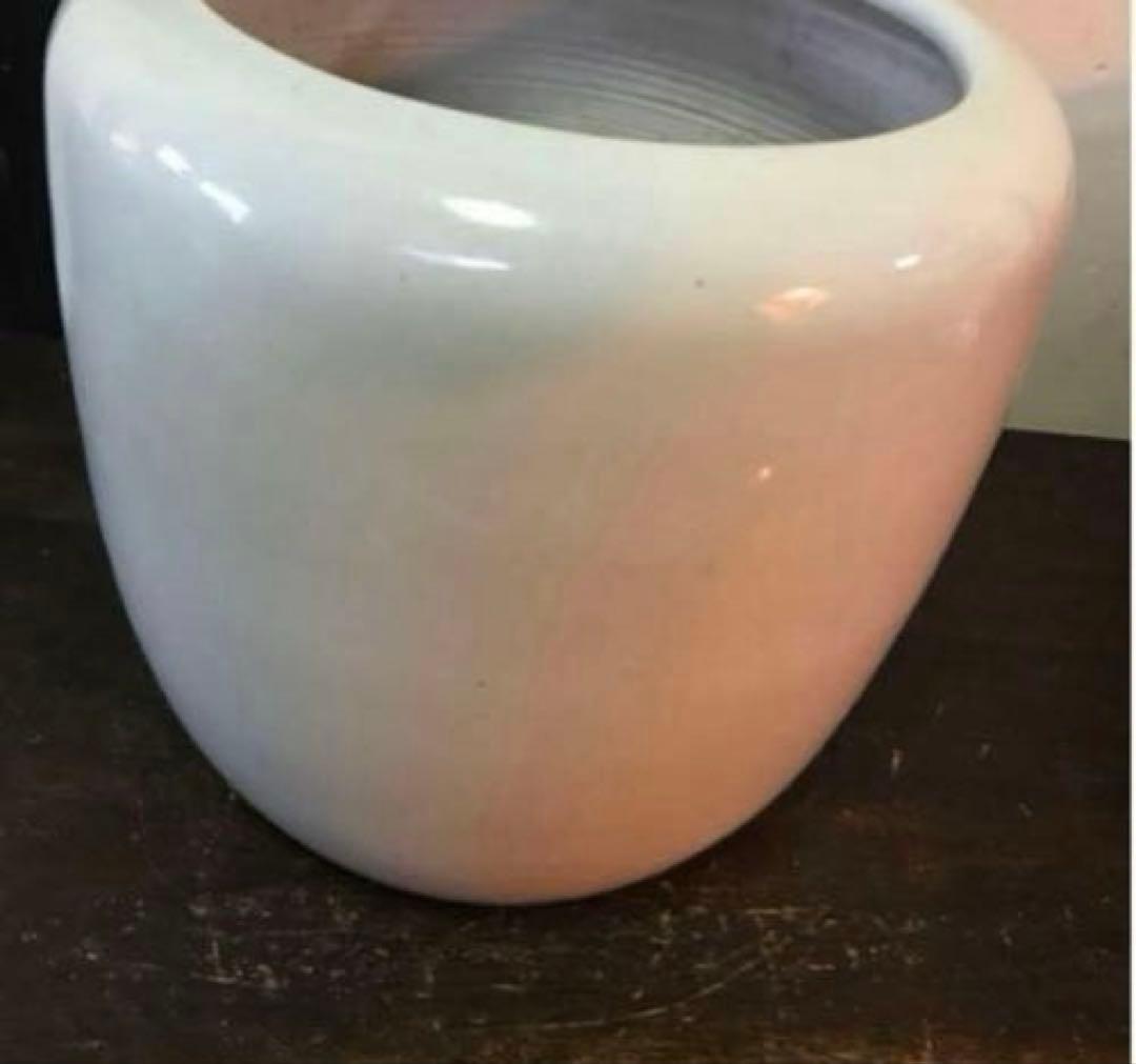 美品　陶器　白磁　火鉢　ヴィンテージ　鉢カバー　美しい白
