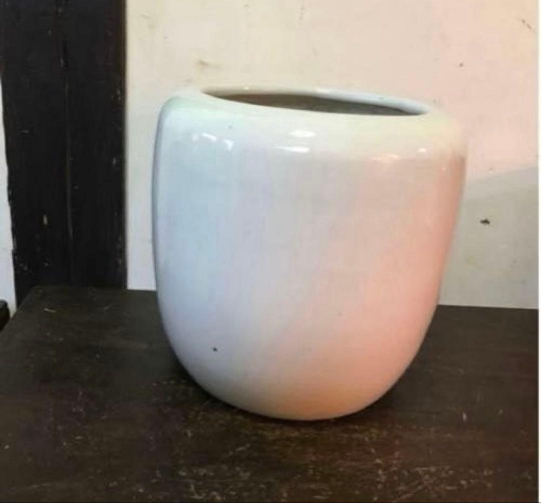 美品　陶器　白磁　火鉢　ヴィンテージ　鉢カバー　美しい白