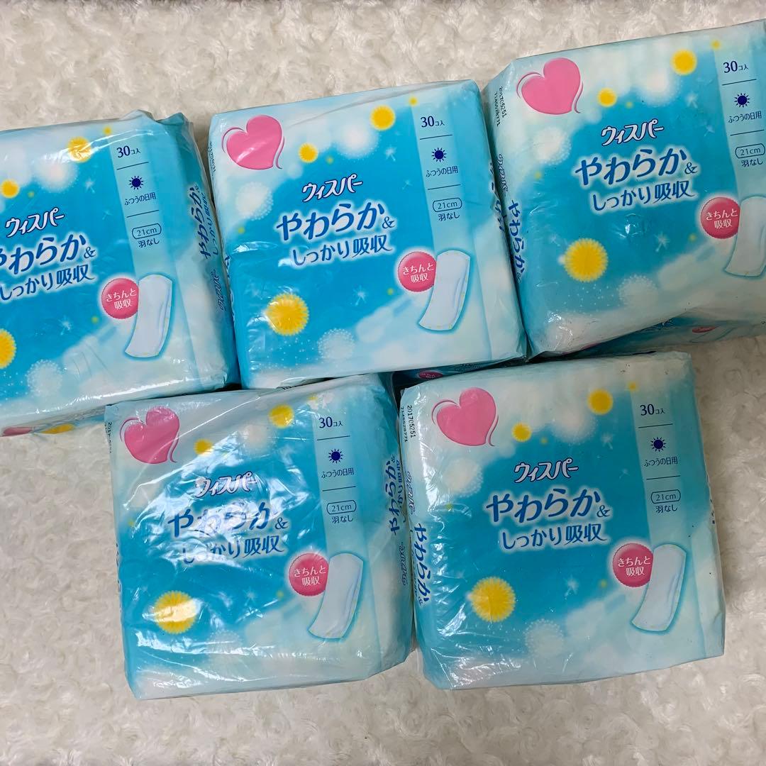 P＆G ウィスパー　羽なし　３０コ入り×５個セット