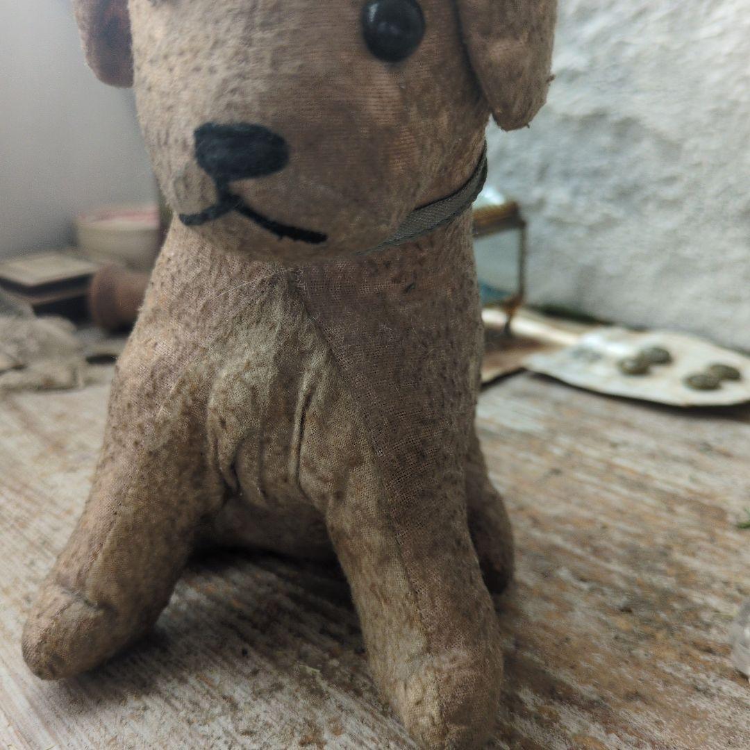 フランス　アンティーク　犬　ぬいぐるみ　わんこ　シャビー　ドール　人形