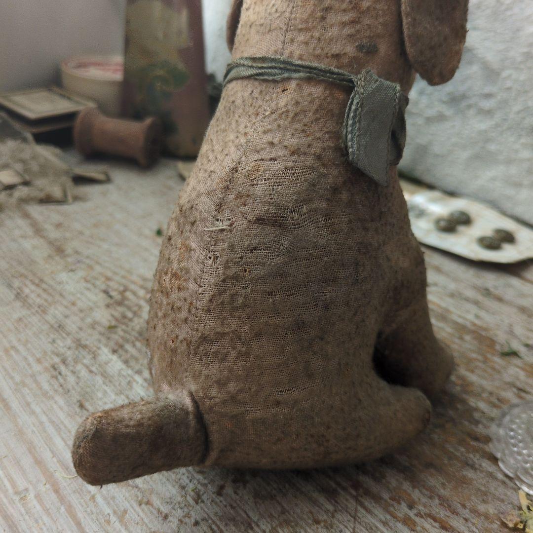 フランス　アンティーク　犬　ぬいぐるみ　わんこ　シャビー　ドール　人形