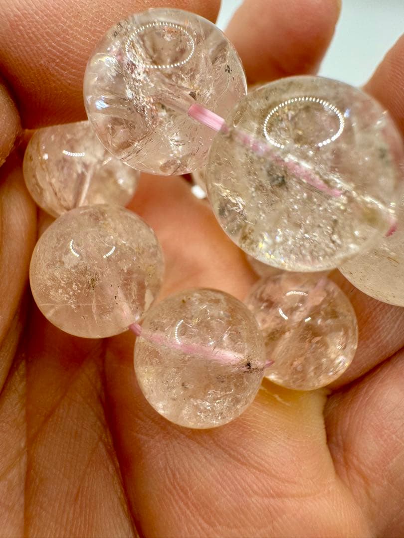 虹がいっぱい大粒 アイリス ローズクウォーツ　大玉 14mm
