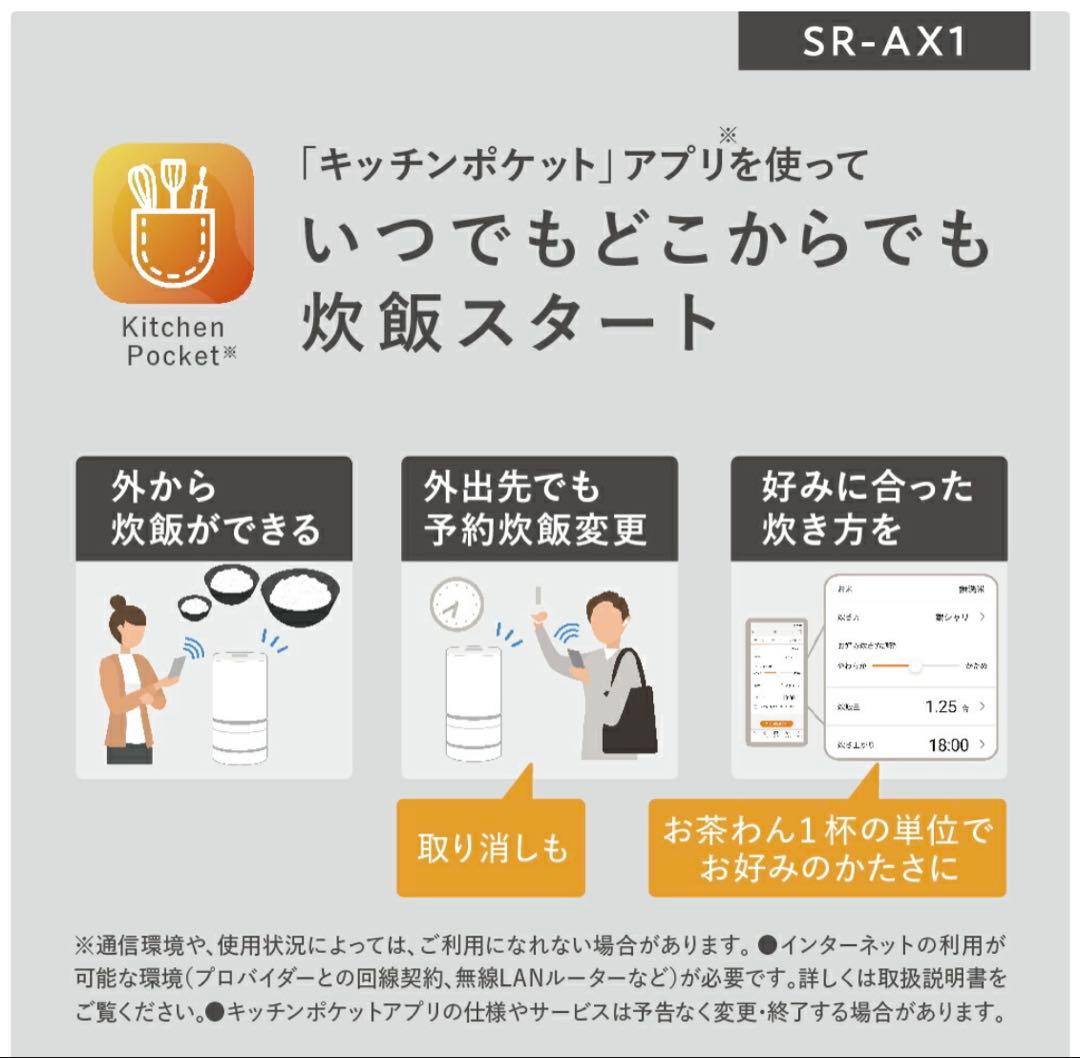 【新品・未使用】パナソニック自動計量IH炊飯器　 SR-AX1-Wホワイト