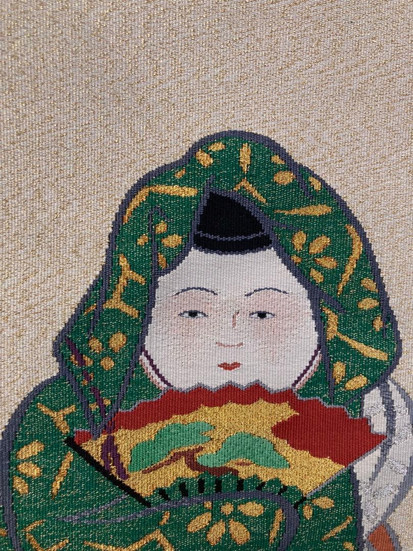 日本の伝統的な絵画　織物　京都　布　ヴィンテージ