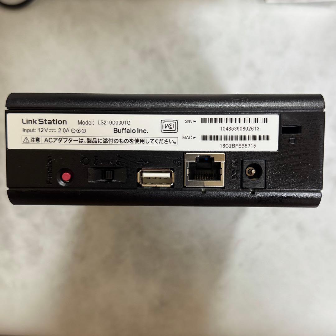 【中古】LinkStation LS210D0301G 3TB NAS ②