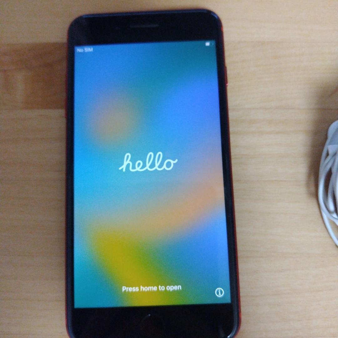 iPhone 8 Plus レッド イヤフォン付き 本体