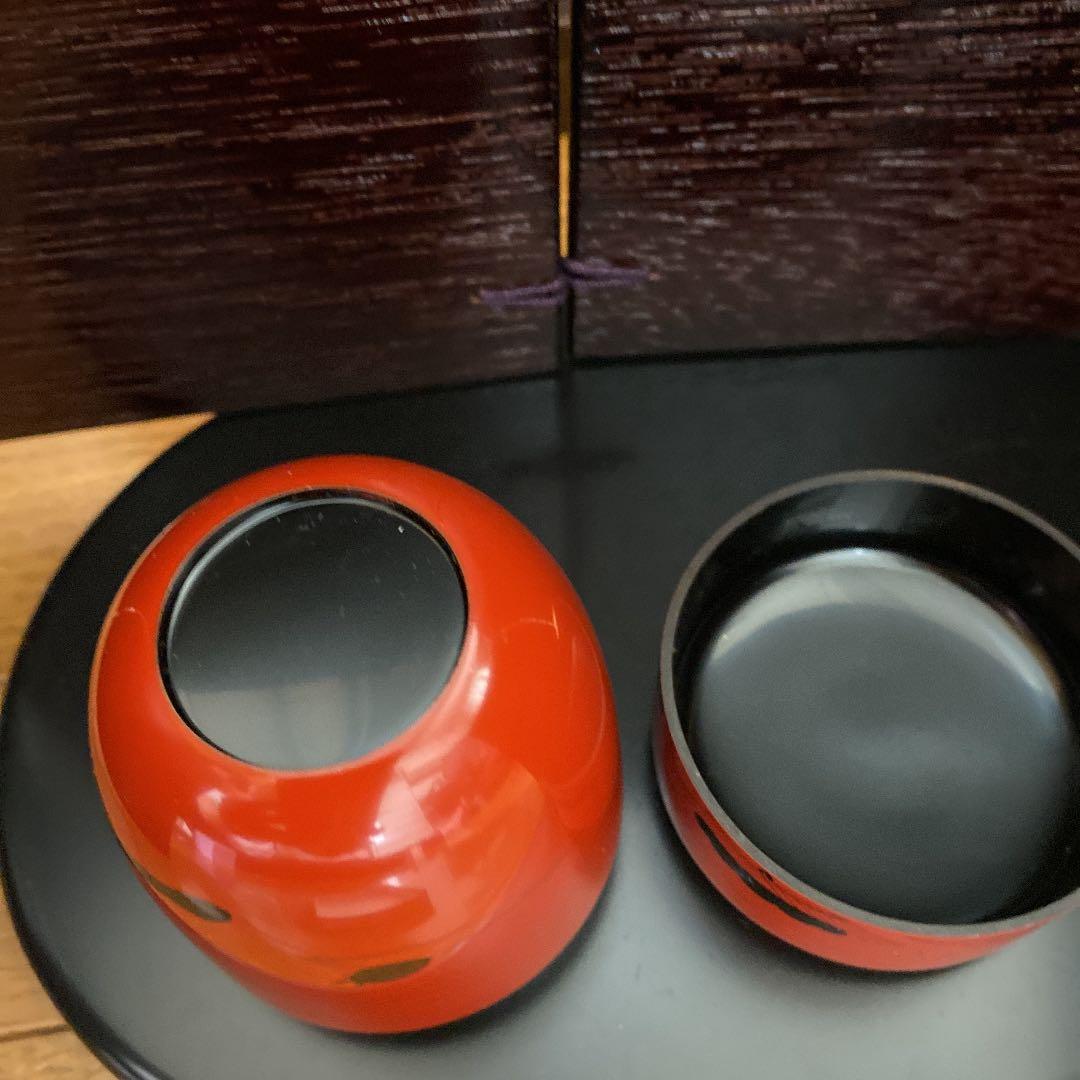 値下げ！なつめ　棗　茶道具　正月飾り　新品　朱色