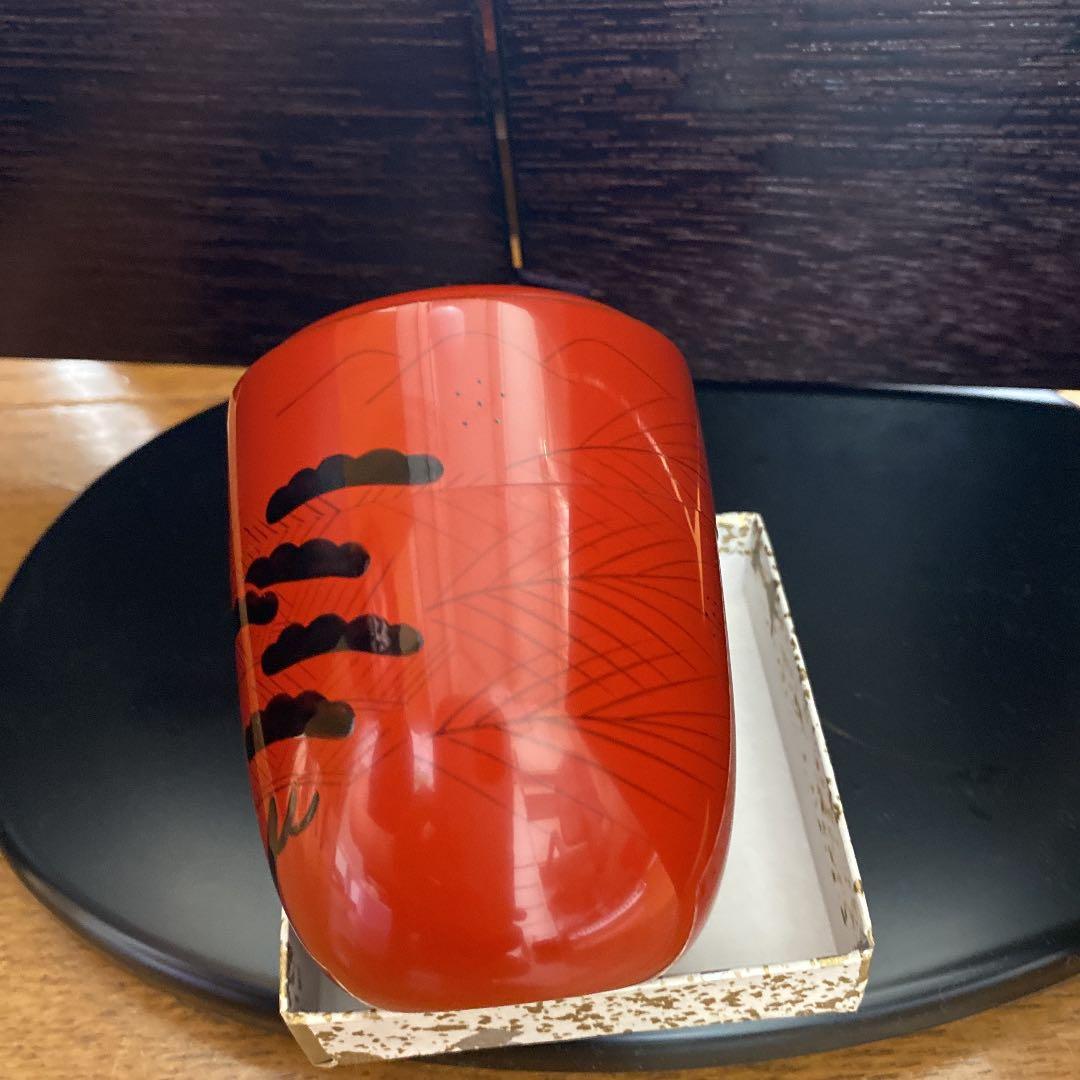 値下げ！なつめ　棗　茶道具　正月飾り　新品　朱色