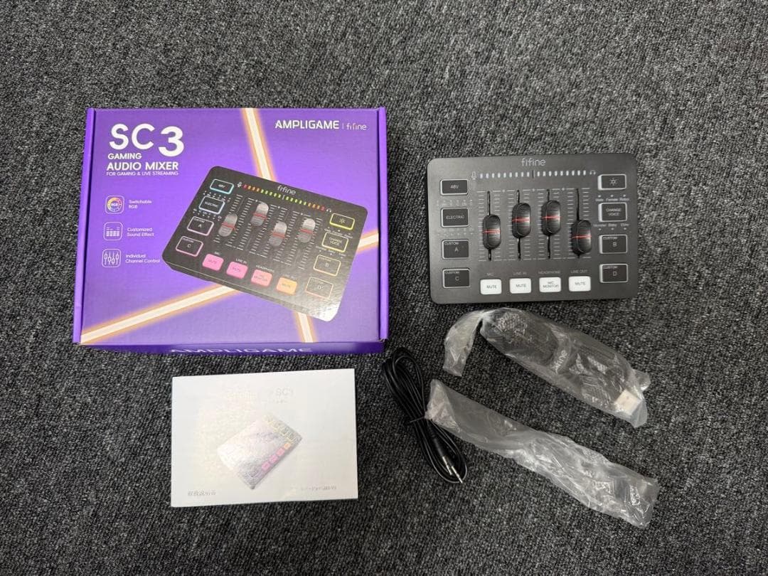 fifine３点セットディオミキサー+ゲーミングヘッド+Streamdesk