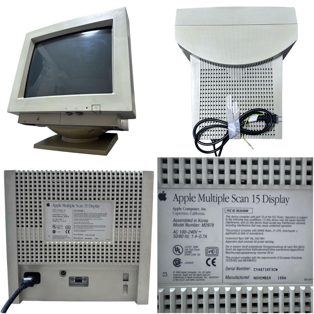 《希少》Apple モニター 1994年 パソコン本体 1996年 通電確認済み
