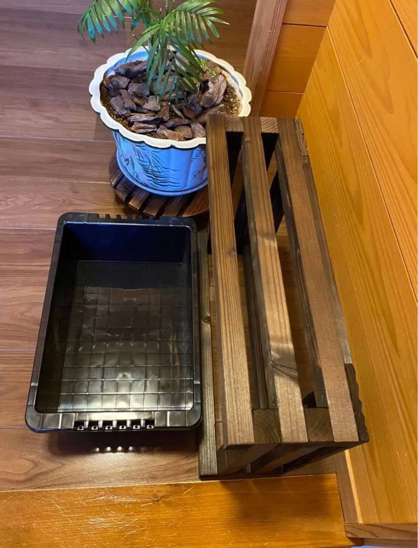 《木枠カバー Cタイプ 13L》 ビオトープ用　NVボックス13付きメダカ飼育