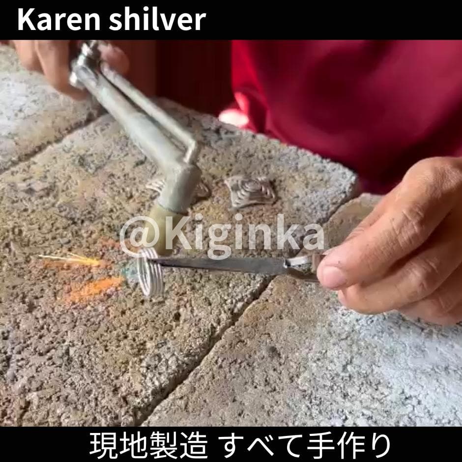 【14号】カレンシルバー　メンズ　レディース　新品未使用　草モチーフ