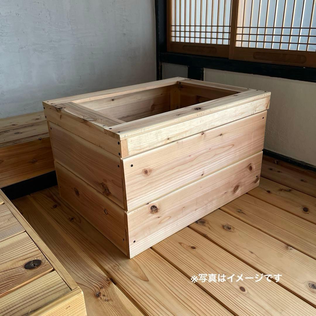 タライ 36L 木枠 低床セットメダカ 100％天然塗料 水槽 杉羽目板 素地