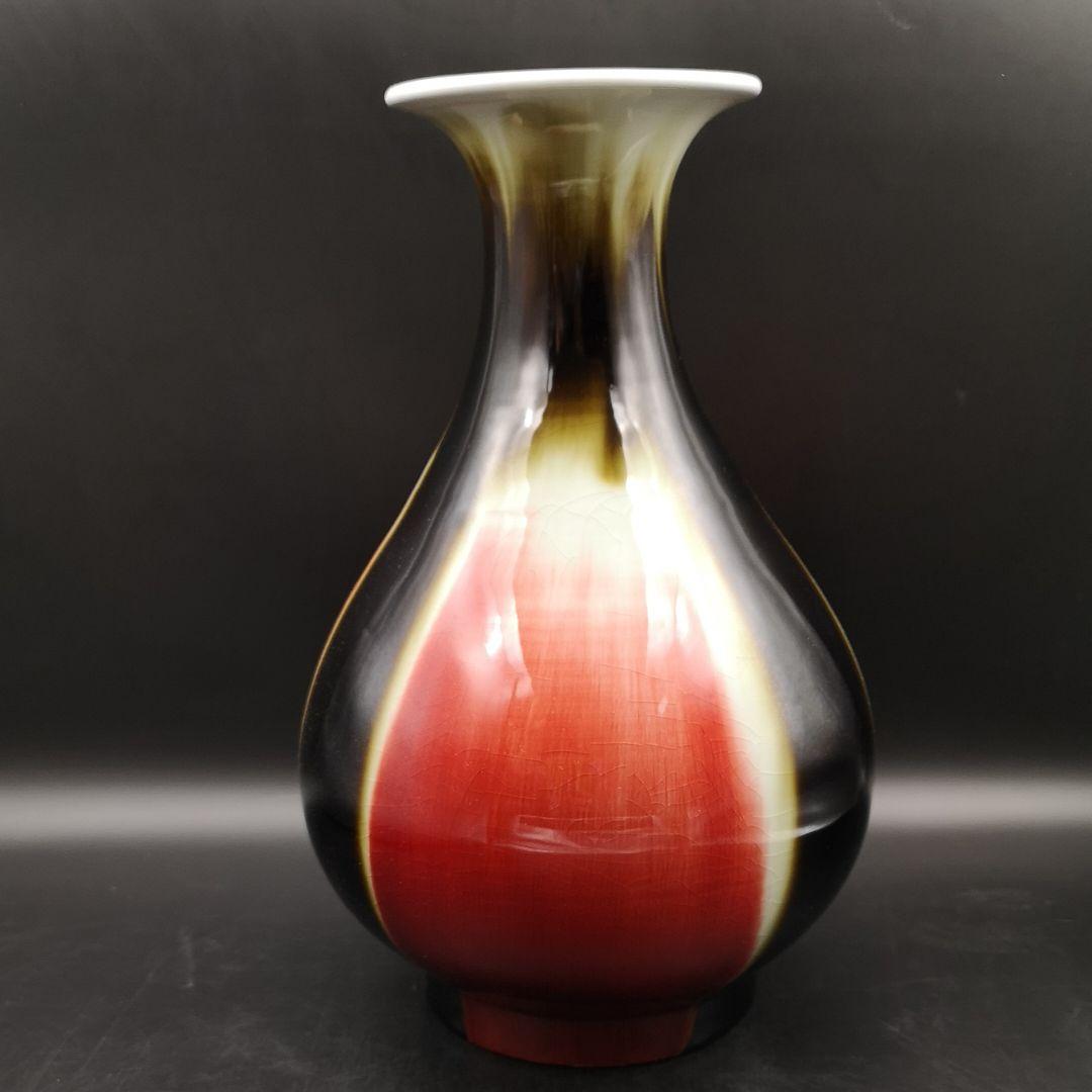 景徳鎮 辰砂釉 花瓶 高さ31cm 伝統工芸品 フラワーベース フォロー割
