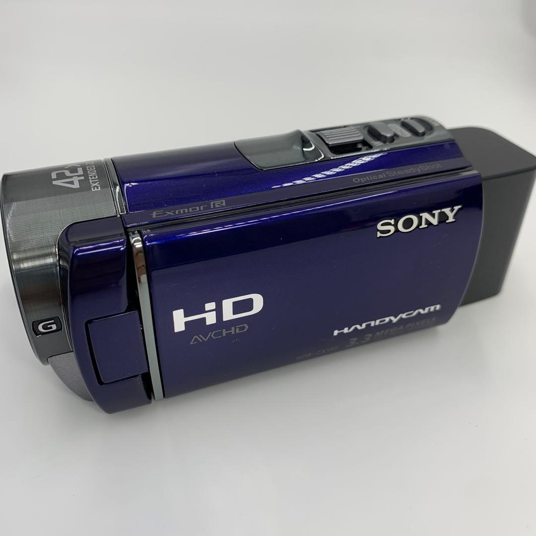 SONY フルHD ビデオカメラ 美品　ネイビー 長時間記録 バッテリー2個