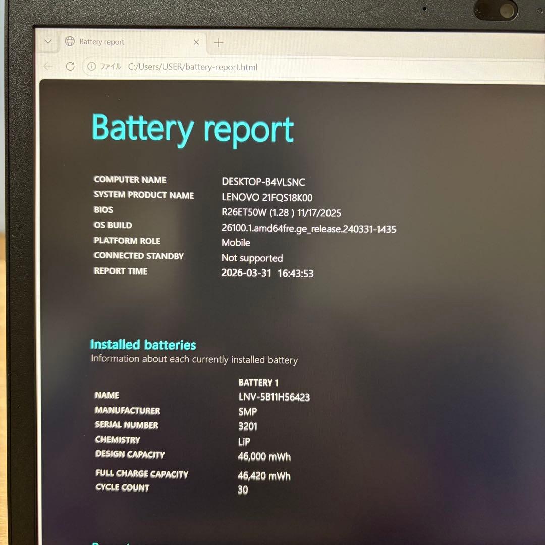 Windowsノート本体 Lenovo ThinkPad L13 Gen4 AMD 32GB 256GB
