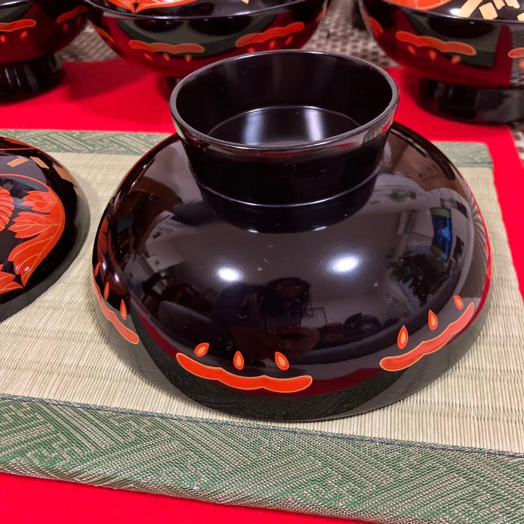 輪島塗　椀　葵房絵付煮物椀　漆器10客セット