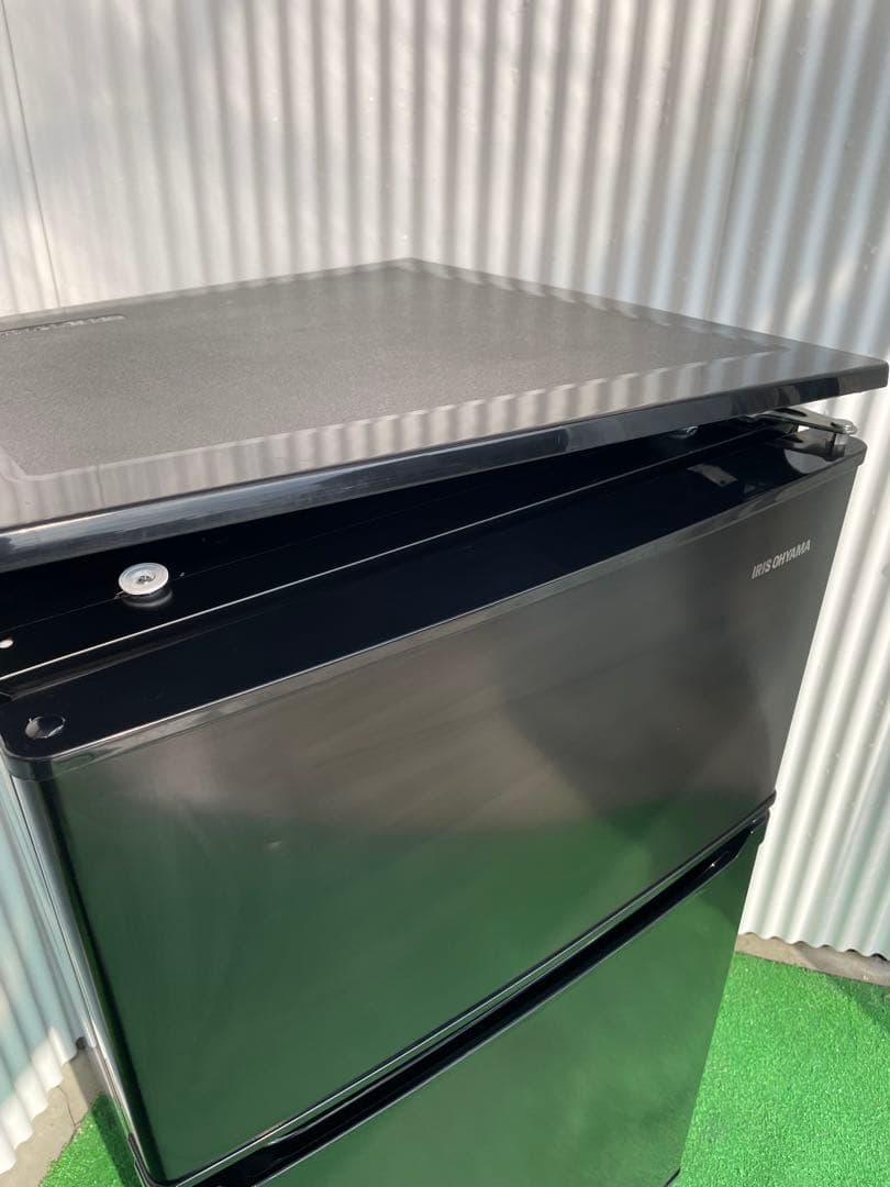 A07 アイリスオーヤマ 90L おしゃれブラック2ドア冷蔵庫 コンパクト 単身