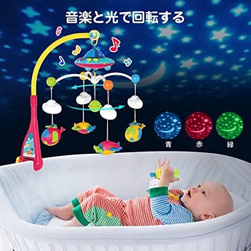 KaeKid ベッドメリー オルゴール モビール 360度回転 108曲音楽 p