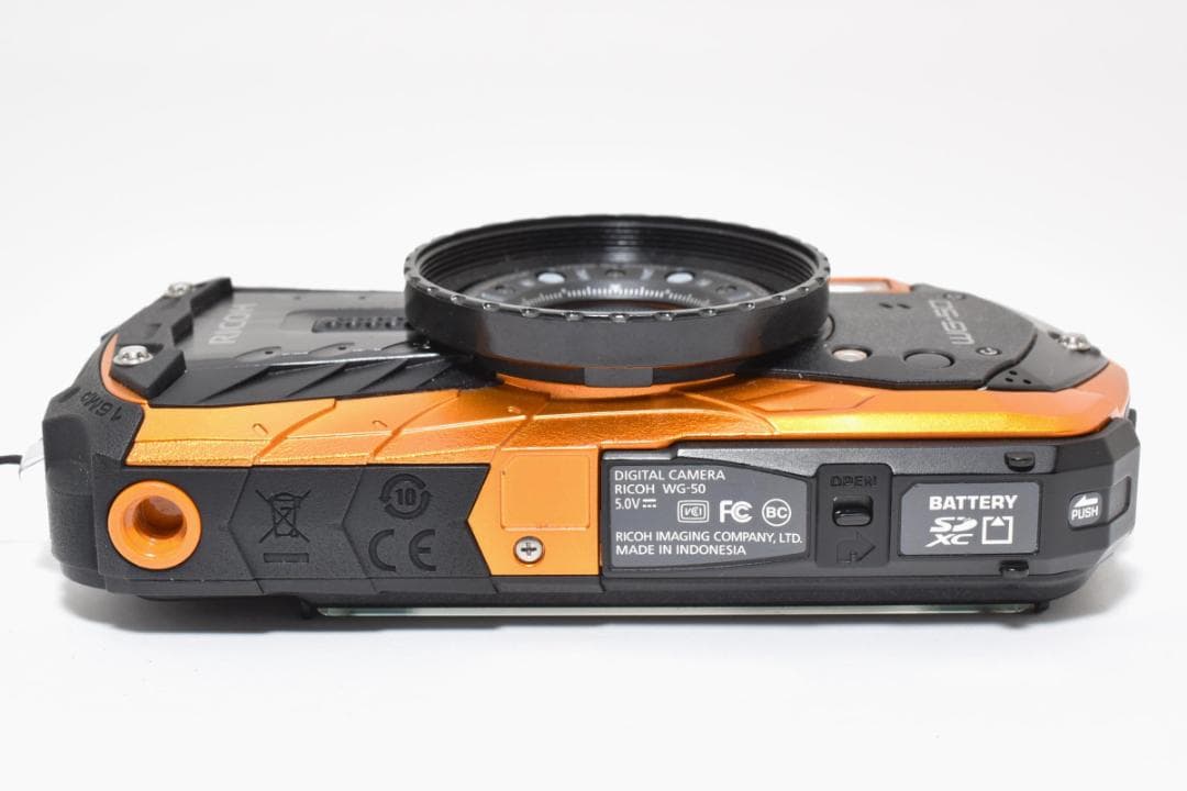 ショット数少 RICOH WG-50 防水 耐衝撃 オレンジ デジタルカメラ